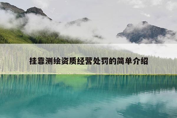 挂靠测绘资质经营处罚的简单介绍