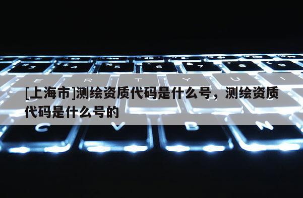 [上海市]测绘资质代码是什么号，测绘资质代码是什么号的