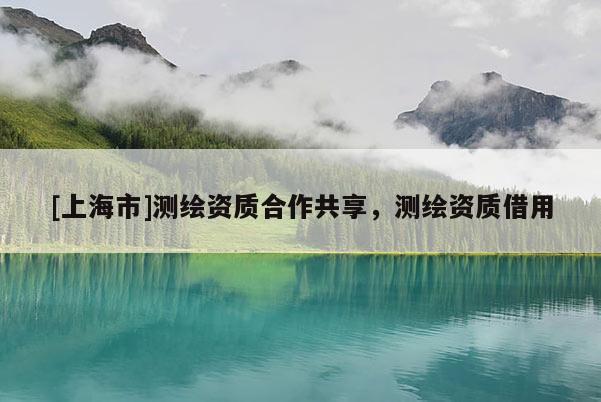 [上海市]测绘资质合作共享，测绘资质借用