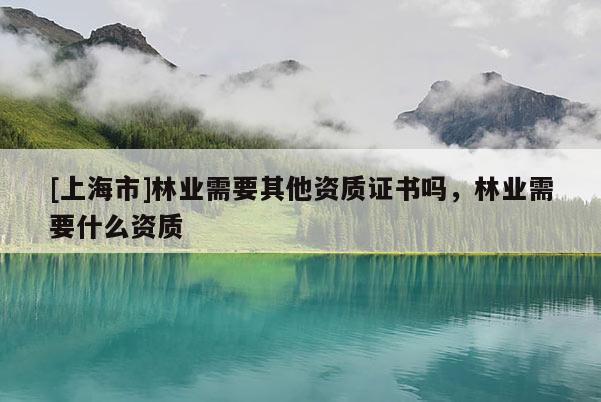 [上海市]林业需要其他资质证书吗，林业需要什么资质