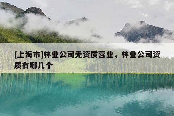 [上海市]林业公司无资质营业，林业公司资质有哪几个