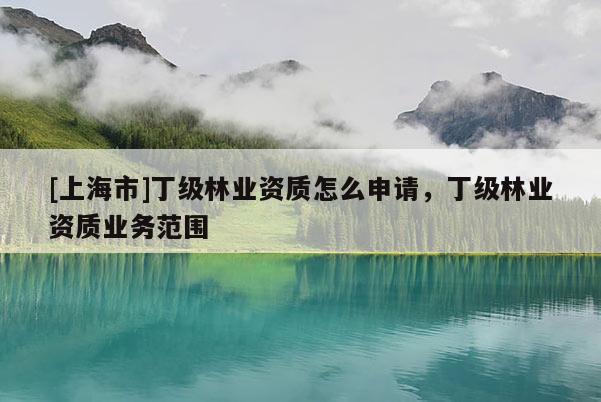 [上海市]丁级林业资质怎么申请，丁级林业资质业务范围