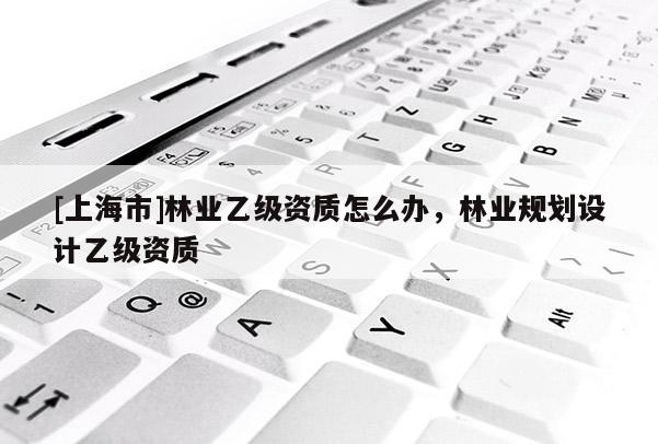 [上海市]林业乙级资质怎么办，林业规划设计乙级资质