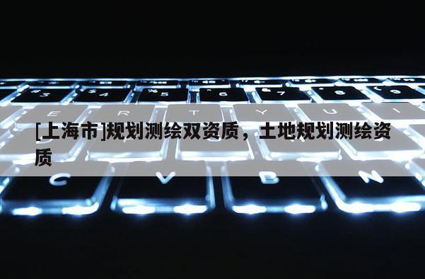 [上海市]规划测绘双资质，土地规划测绘资质