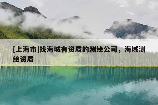 [上海市]找海城有资质的测绘公司，海域测绘资质