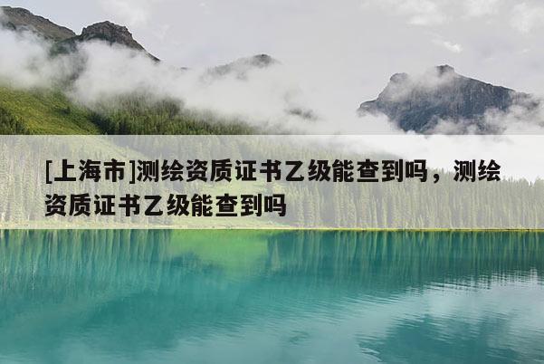 [上海市]测绘资质证书乙级能查到吗，测绘资质证书乙级能查到吗