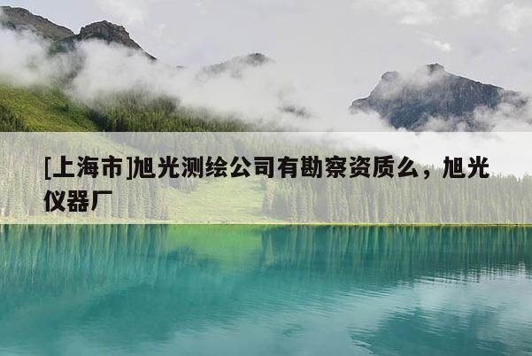 [上海市]旭光测绘公司有勘察资质么，旭光仪器厂