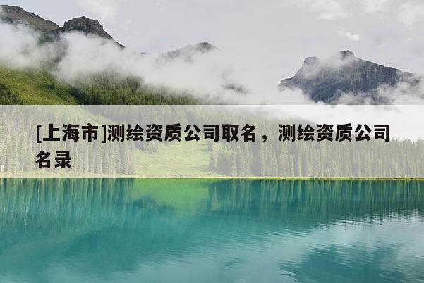 [上海市]测绘资质公司取名，测绘资质公司名录